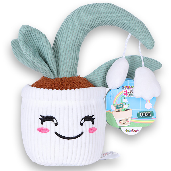 Peluche Girasole Decorativo Sbabam Doki Doki – 29 Cm, Con Vaso, Patch Love, Giallo E Verde, Kawaii, Per Tutte Le Età